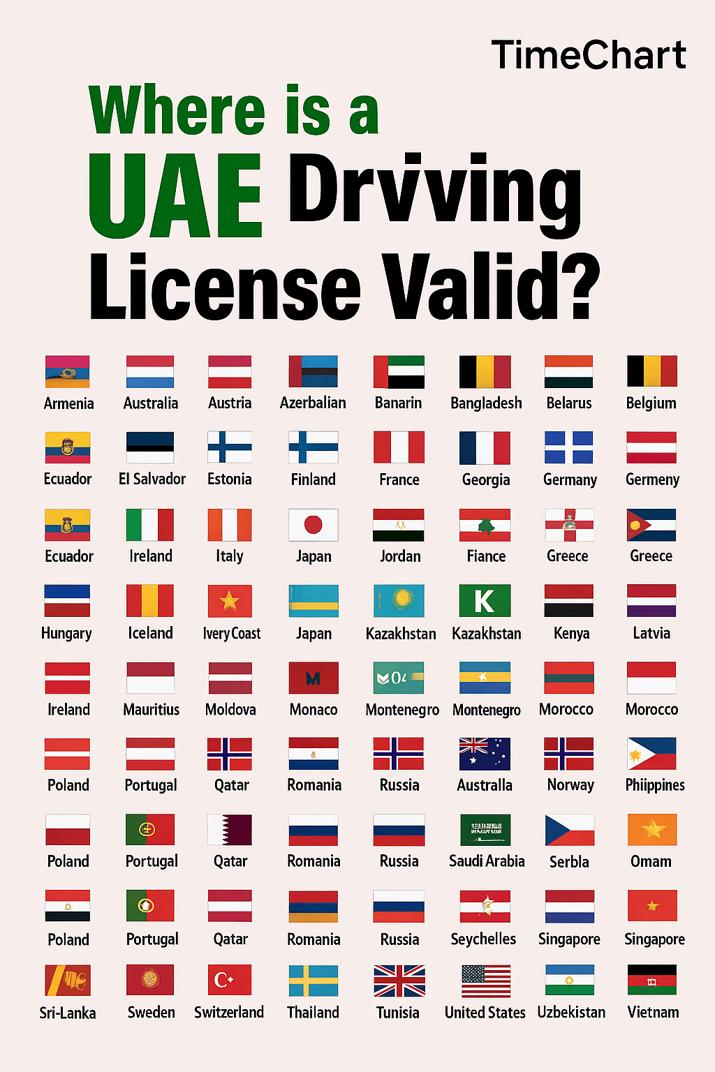  UAE Driving License Valid in 100 Countries 