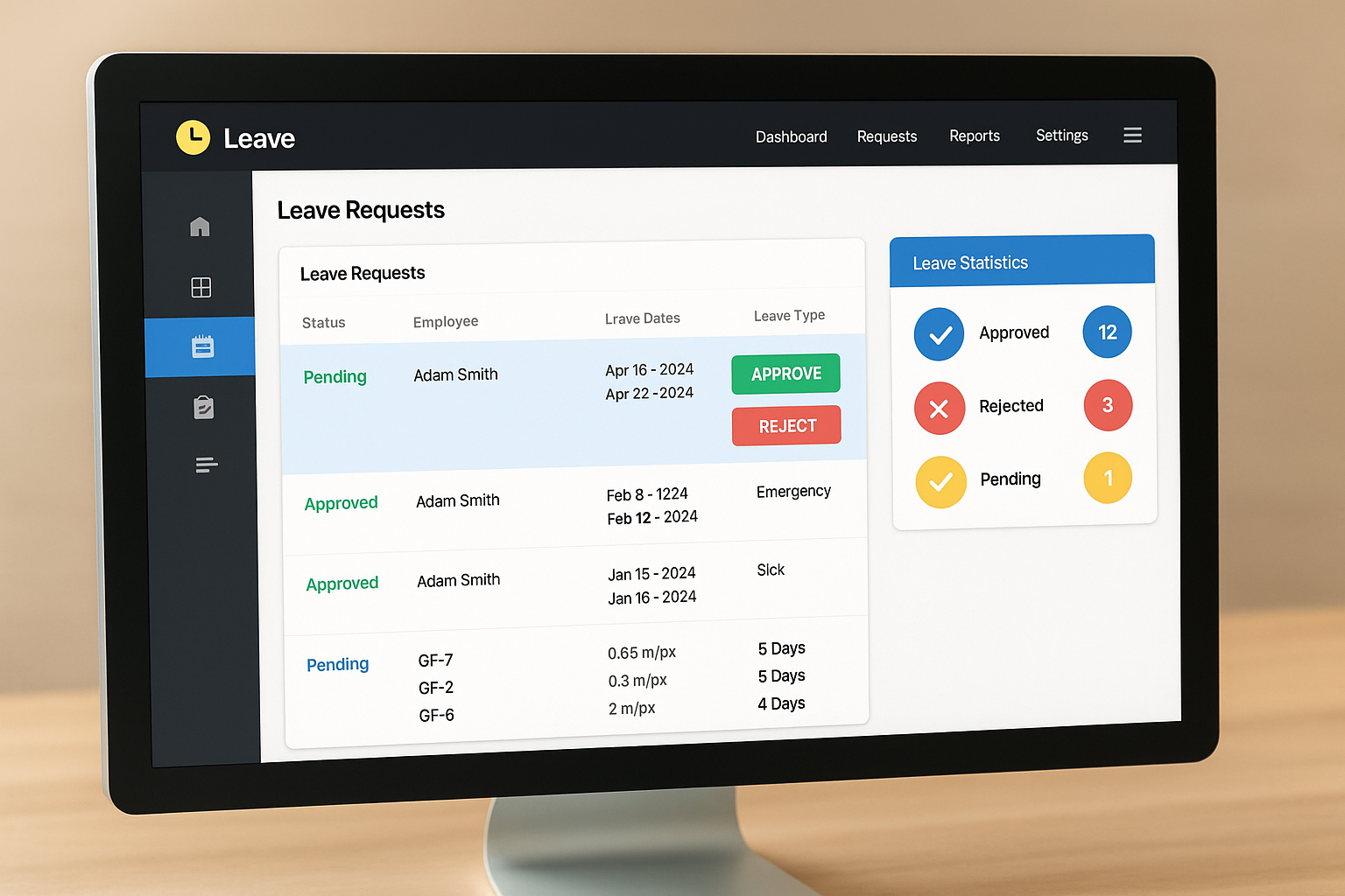 Manager Approval Dashboard for Leave Requests